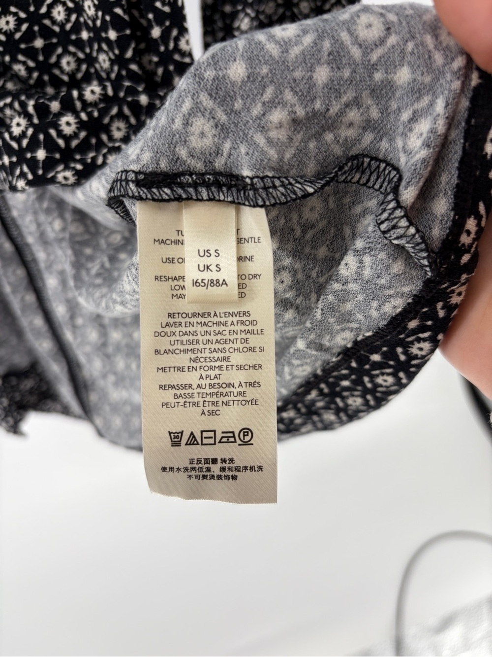 Free People Shayla Button Front Mini Dress Black AOP - Small - - Picture 12 of 15